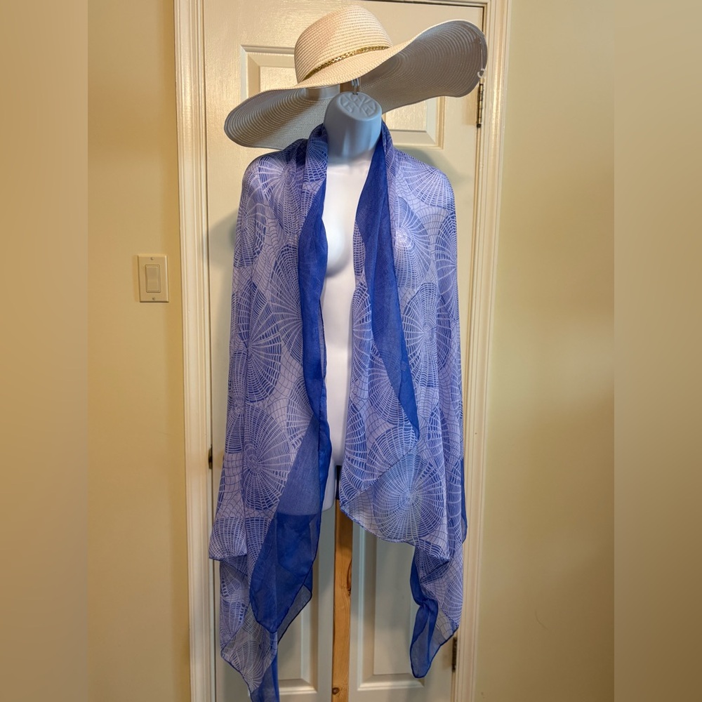 NWOT Blue/Lavender Long Scarf Luxurious Wrap Accessory, Size: 68βW x 45βL